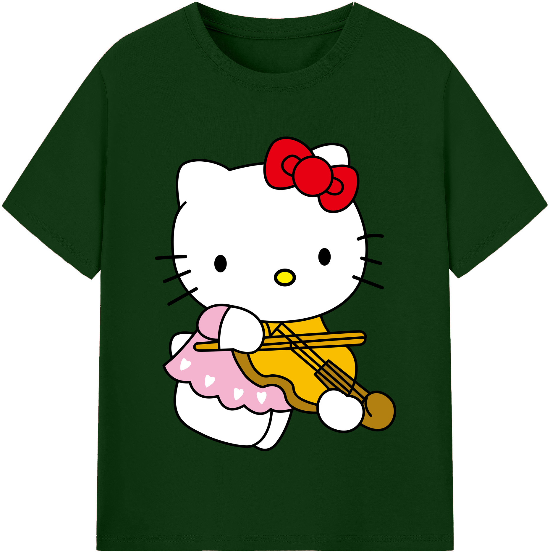 （画像用） Hello Kitty ハローキティ 綿100％半袖Tシャツ（フロントプリント）
